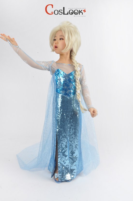 ディズニー風　アナと雪の女王　エルサ　子供用　コスプレ衣装