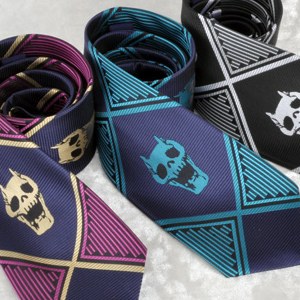 ジョジョの奇妙な冒険　吉良吉影　ネクタイ　紫×白黒　二色セット　コスプレ小道具(送料無料)